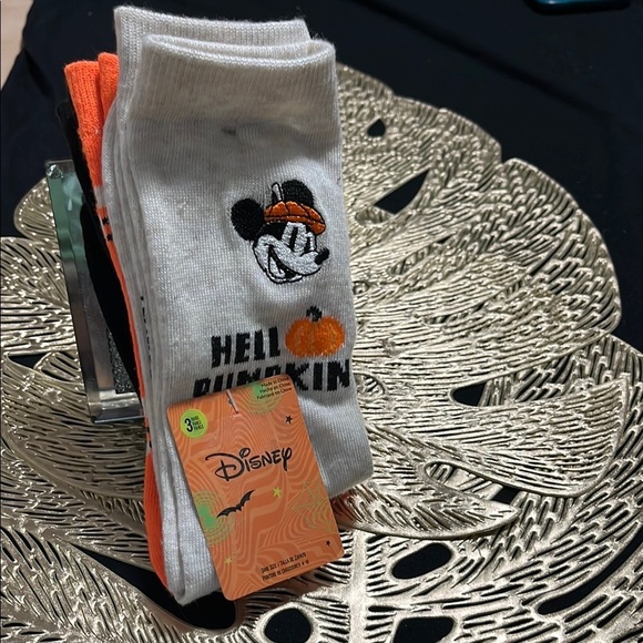 Disney Accessories - Disney Gray and Orange Casual Socks with Halloween Mickey Design